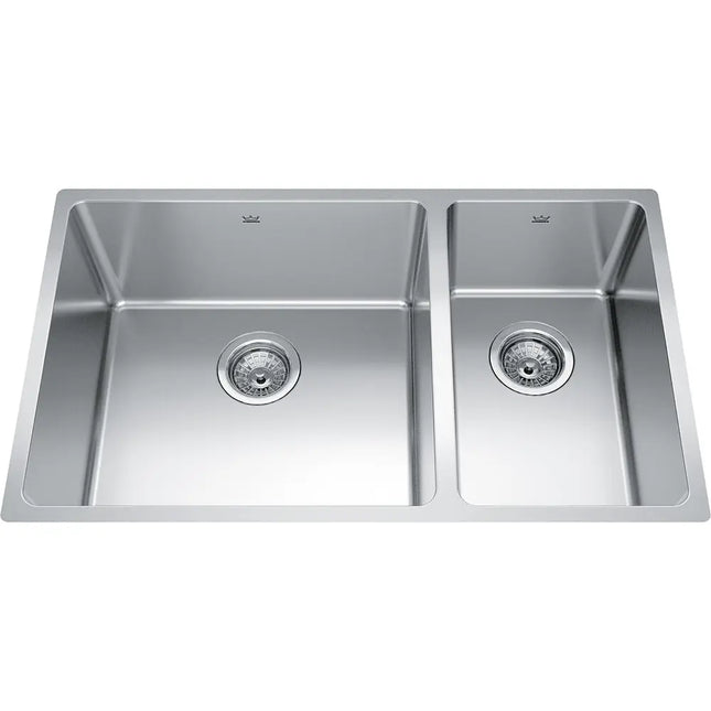 Kindred Brookmore 30.5" x 18.12" Undermount Double Bowl Stainless Steel Kitchen Sink BCU1831R-9 Kindred