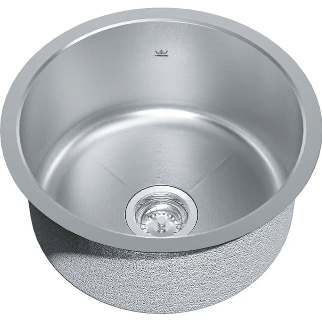 Kindred 18" x 18" Round Single Bowl Undermount Sink Stainless Steel KSR1UA-9 Kindred