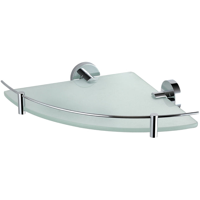 Kube Single Corner Glass Shelf – Chrome Kube Bath