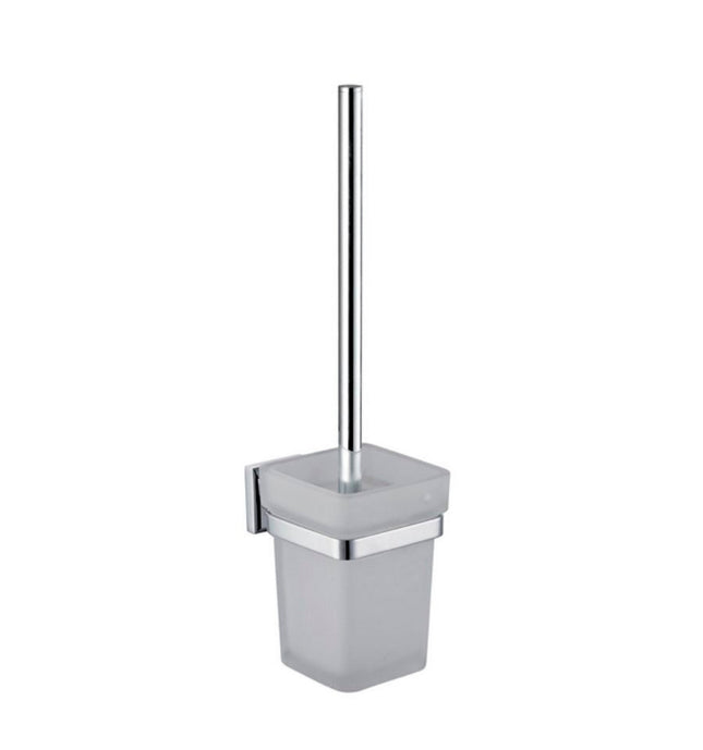 Kube Bath Aqua Nuon Toilet Brush With Frosted Glass Cup - Chrome Kube Bath