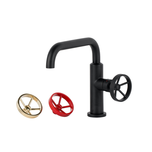 Kube Bath Aqua Loft Single Lever Bathroom Vanity Faucet With Side Handle – Matte Black Kube Bath