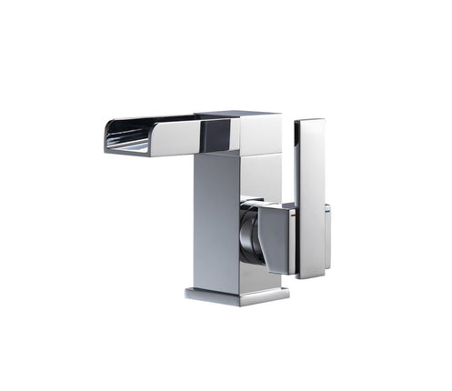 Kube Bath Aqua Fontana Single Lever Waterfall Faucet Chrome Kube Bath