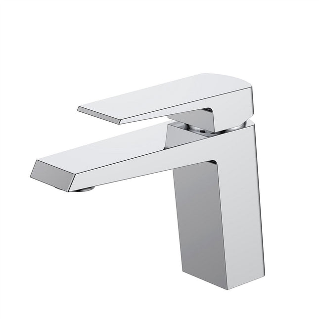 Kube Bath Aqua Chiaro 5" Single Lever Wide Spread Bathroom Vanity Faucet Chrome Kube Bath