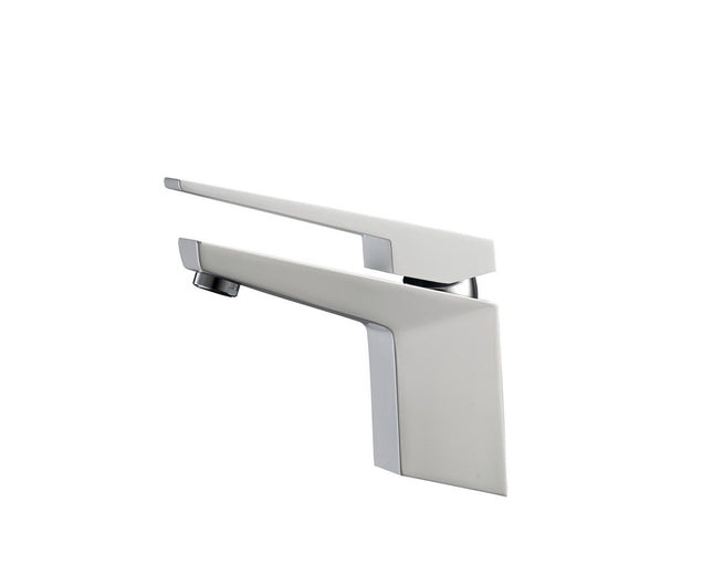 Kube Bath Aqua Siza Single Lever Modern Bathroom Vanity Faucet – White Kube Bath