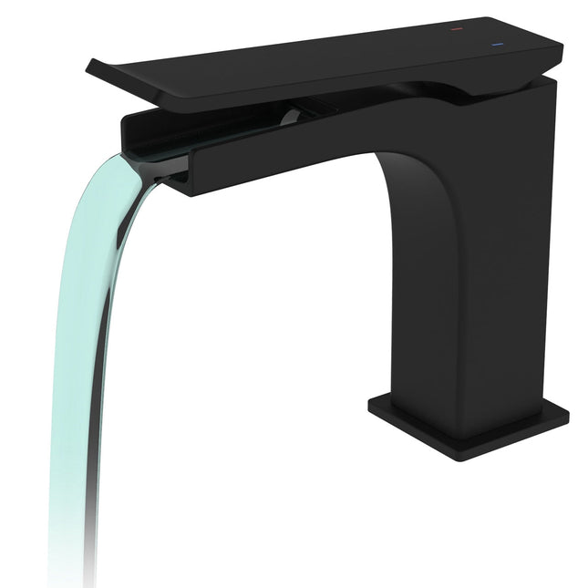 Kube Bath Aqua Cascata 6" Single Lever Bathroom Vanity Faucet – Matte Black Kube Bath