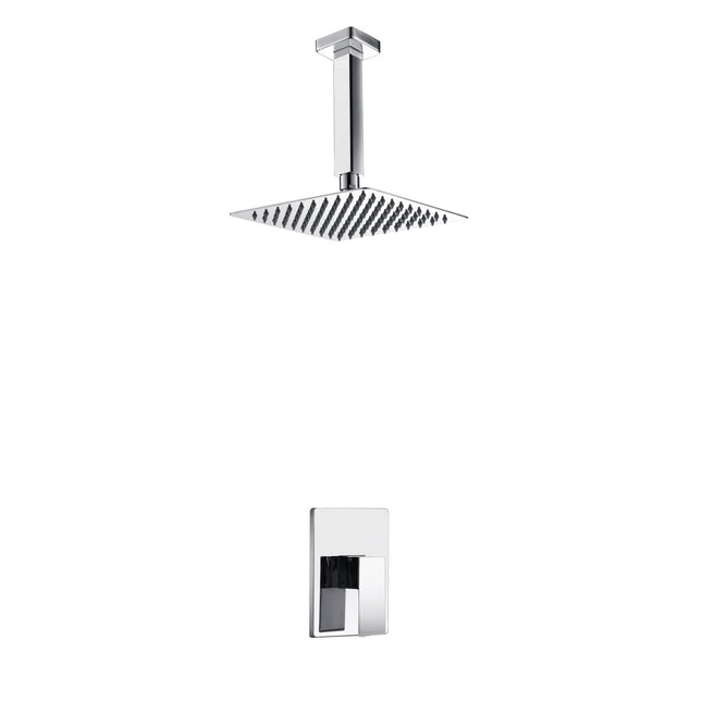 Kube Bath Aqua Piazza Shower Set With 12" Ceiling Mount Square Rain Shower Chrome Kube Bath