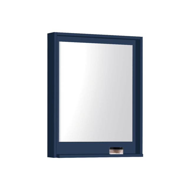 Kube Bath 24″ Wide Framed Mirror W/ Shelf – Gloss Blue Kube Bath