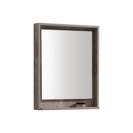 Kube Bath 24" Wide Framed Mirror With Shelf – Nature Wood Kube Bath