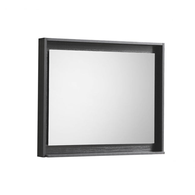 Kube Bath 30" Wide Framed Mirror With Shelf – Black Kube Bath