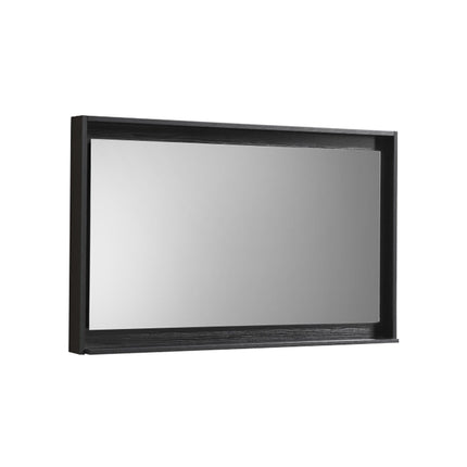 Kube Bath 40" Wide Framed Mirror With Shelf – Black Kube Bath