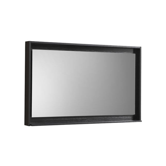 Kube Bath 40" Wide Framed Mirror With Shelf – Black Kube Bath