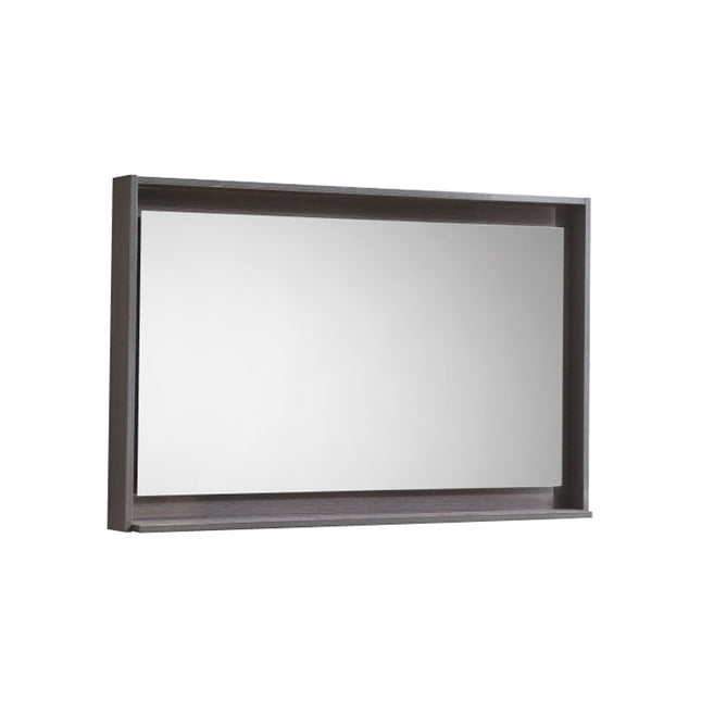 Kube Bath 40" Wide Framed Mirror With Shelf – Gray Oak Kube Bath