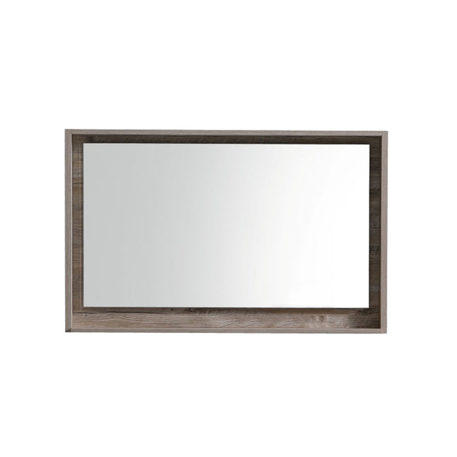 Kube Bath 40" Wide Framed Mirror With Shelf – Nature Wood Kube Bath