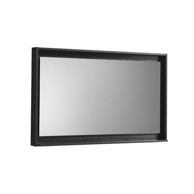 Kube Bath 48" Wide Framed Mirror With Shelf – Black Kube Bath