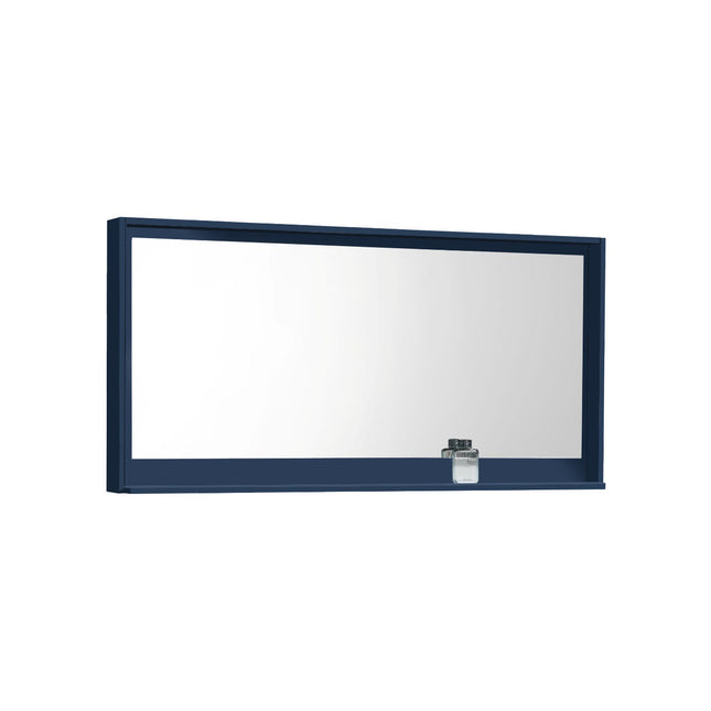 Kube Bath 60″ Wide Framed Mirror W/ Shelf – Gloss Blue Kube Bath