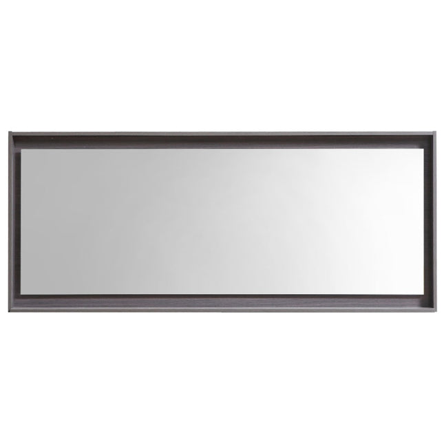 Kube Bath 60" Wide Framed Mirror With Shelf – Gray Oak Kube Bath