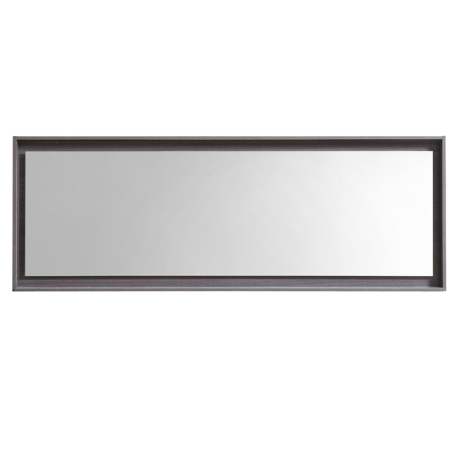 Kube Bath 80" Wide Framed Mirror With Shelf – Gray Oak Kube Bath