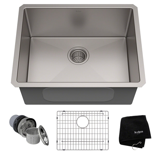 Kraus Standart PRO 23" x 18" Undermount 16 Gauge Stainless Steel Single Bowl Kitchen Sink Kraus