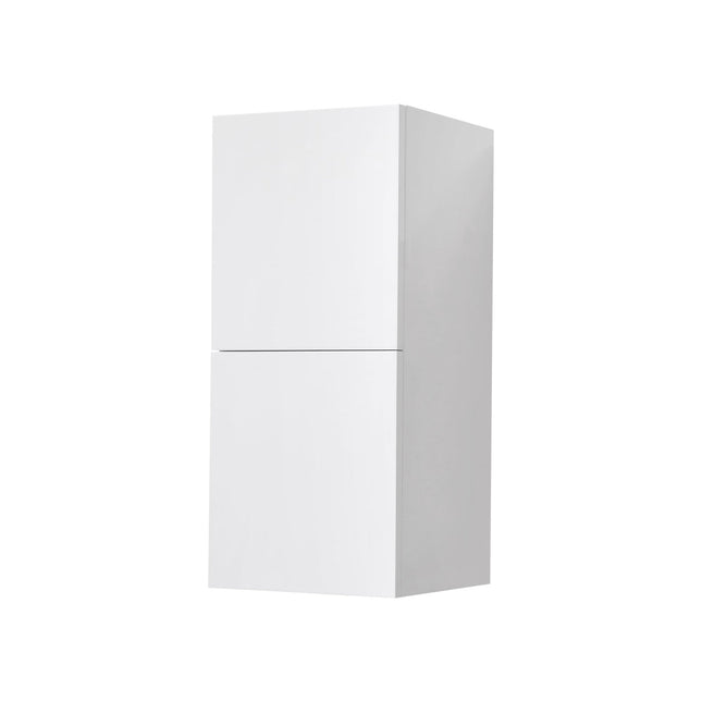 Kube Bath Bliss 12" x 24" Bathroom Acrylic Veneer Gloss White Linen Side Cabinet W/ 2 Storage Areas Kube Bath