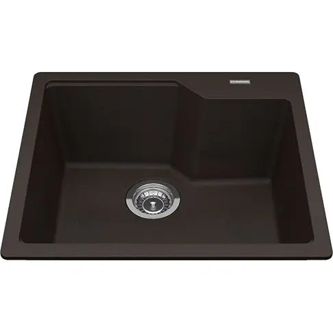 Kindred Granite 22" x 19.68" Drop-in Single Bowl Kitchen Sink Mocha MGSM2022-9ES Kindred