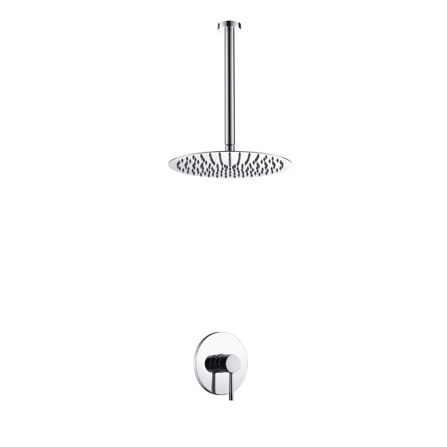 Kube Bath Aqua Rondo Shower Set With Ceiling Mount 12" Rain Shower Chrome Kube Bath