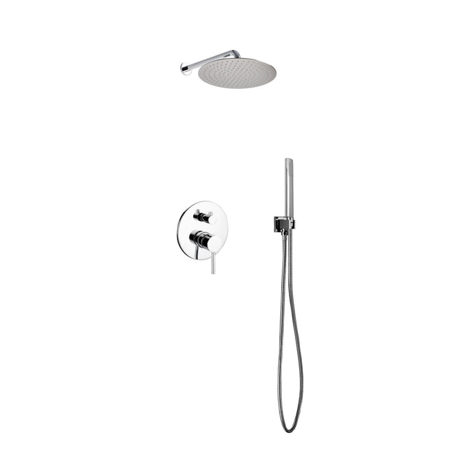 Kube Bath Aqua Rondo Shower Set With 12" Rain Shower and Handheld Chrome Kube Bath