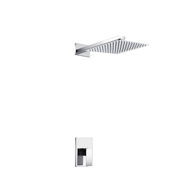 Kube Bath Aqua Piazza Shower Set With 8" Square Rain Shower Head Chrome Kube Bath