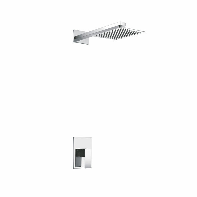 Kube Bath Aqua Piazza Shower Set With 12" Square Rain Shower Head Chrome Kube Bath