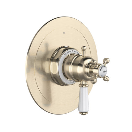Perrin & Rowe Edwardian 1/2 Inch Thermostatic & Pressure Balance Trim With 3 Functions (Shared) With Lever Handle - Satin Nickel  U.TEW23W1L-STN Perrin & Rowe