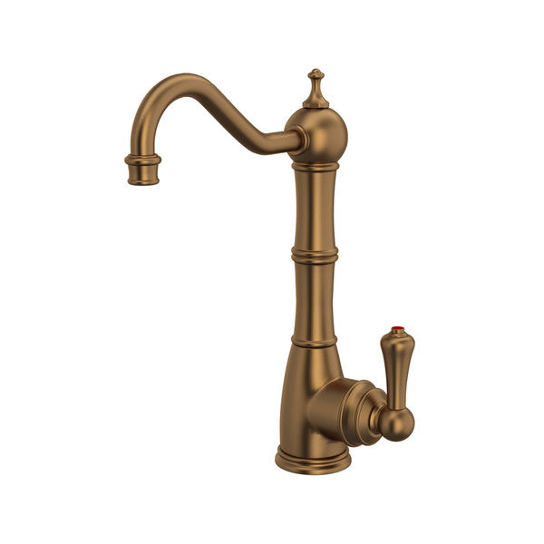 Perrin & Rowe Edwardian Column Spout Hot Water Faucet - English Bronze With Metal Lever Handle  U.1323LS-EB-2 Perrin & Rowe