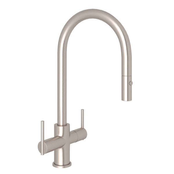 Rohl Pirellone Two Handle Pull-Down Kitchen Faucet CY657L-STN-2 ROHL