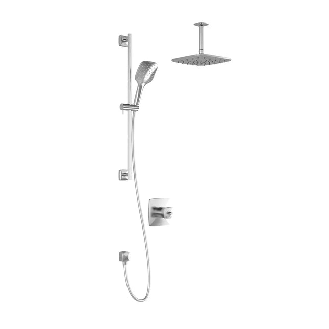 Kalia UMANI TCD1 PLUS (Valve Not Included) AQUATONIK T/P Coaxial Shower System with Vertical Ceiling Arm- Chrome Kalia