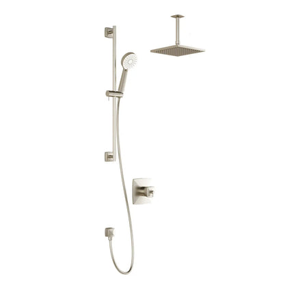 Kalia UMANI TCD1 AQUATONIK T/P Coaxial Shower System with Vertical Ceiling Arm- Brushed Nickel PVD Kalia