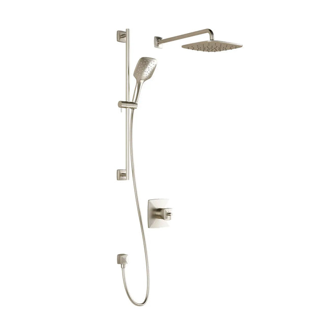 Kalia UMANI TCD1 PLUS (Valve Not Included) AQUATONIK T/P Coaxial Shower System with Wall Arm- Brushed Nickel PVD Kalia