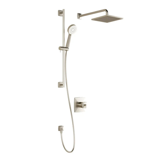 Kalia UMANI TCD1 (Valve Not Included) AQUATONIK T/P Coaxial Shower System with Wall Arm- Brushed Nickel PVD Kalia