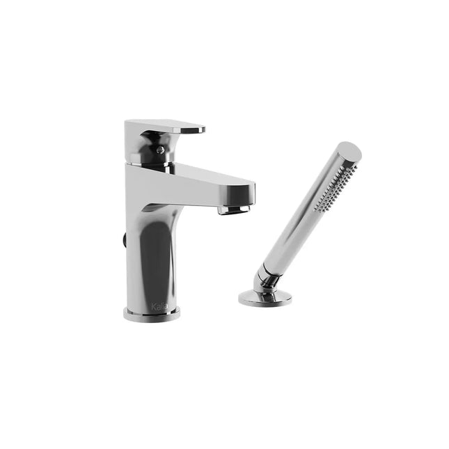 Kalia KONTOUR 7.87" 2-Piece Deckmount Tub Filler Bathtub Faucet with Hand Shower- Chrome Kalia