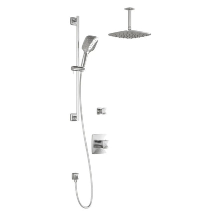 Kalia UMANI TD2 PLUS AQUATONIK T/P Shower System With 10" Square Shower Head Hand Shower and Vertical Ceiling Arm -Chrome Kalia