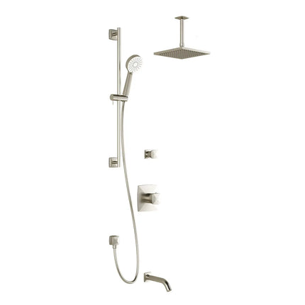 Kalia UMANI TD3 (Valves Not Included) AQUATONIK T/P Shower System with Vertical Ceiling Arm- Brushed Nickel PVD Kalia