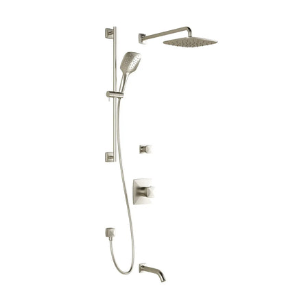 Kalia UMANI TD3 PLUS (Valves Not Included) AQUATONIK T/P Shower System with Wall Arm- Brushed Nickel PVD Kalia