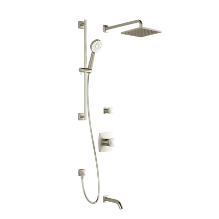 Kalia UMANI TD3 (Valves Not Included) AQUATONIK T/P Shower System with Wall Arm- Brushed Nickel PVD Kalia