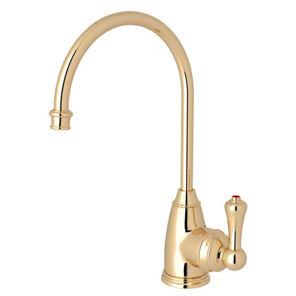 Perrin & Rowe Georgian Era C-Spout Hot Water Faucet - English Gold With Metal Lever Handle  U.1307LS-EG-2 Perrin & Rowe