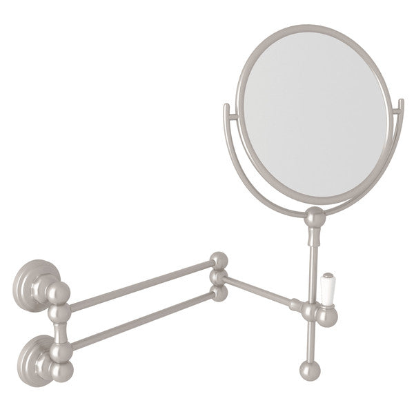 Perrin & Rowe Edwardian Wall Mount Shaving Mirror - Satin Nickel  U.6918STN Perrin & Rowe