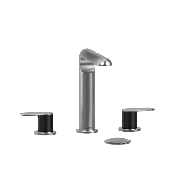 Riobel Ciclo Collection 8" Lavatory Widespread Bathroom Faucet- Brushed Chrome/Black Riobel