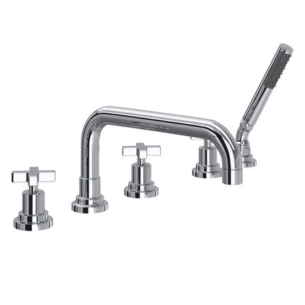 Rohl Lombardia 5-Hole Deck-mount Tub Filler With U-Spout A2224XMAPC ROHL