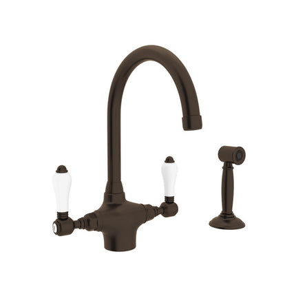 Rohl San Julio Two Handle Kitchen Faucet With Side Spray A1676LPWSTCB-2 ROHL