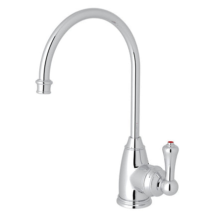 Perrin & Rowe Georgian Era C-Spout Hot Water Faucet - Polished Chrome With Metal Lever Handle  U.1307LS-APC-2 Perrin & Rowe