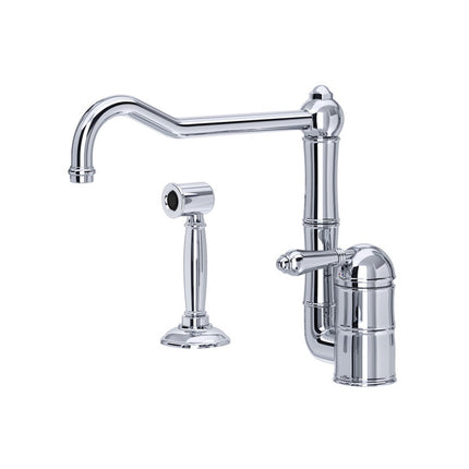 Rohl Acqui Extended Spout Kitchen Faucet With Side Spray A3608/11LMWSAPC-2 ROHL