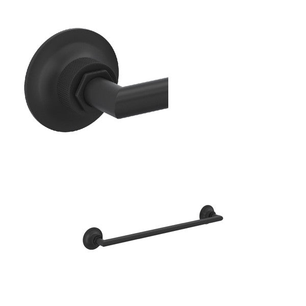 Rohl Graceline Wall Mount 18 Inch Single Towel Bar - Matte Black | Model Number: MBG1/18MB MBG1/18MB ROHL