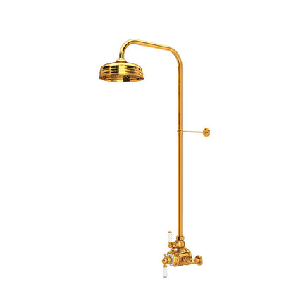Perrin & Rowe Edwardian 3/4" Exposed Wall-Mount Thermostatic Shower Package - English Gold With Metal Lever Handle  U.KIT2L-EG Perrin & Rowe