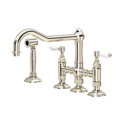 Rohl Acqui Bridge Kitchen Faucet With Side Spray A1458LPWSPN-2 ROHL